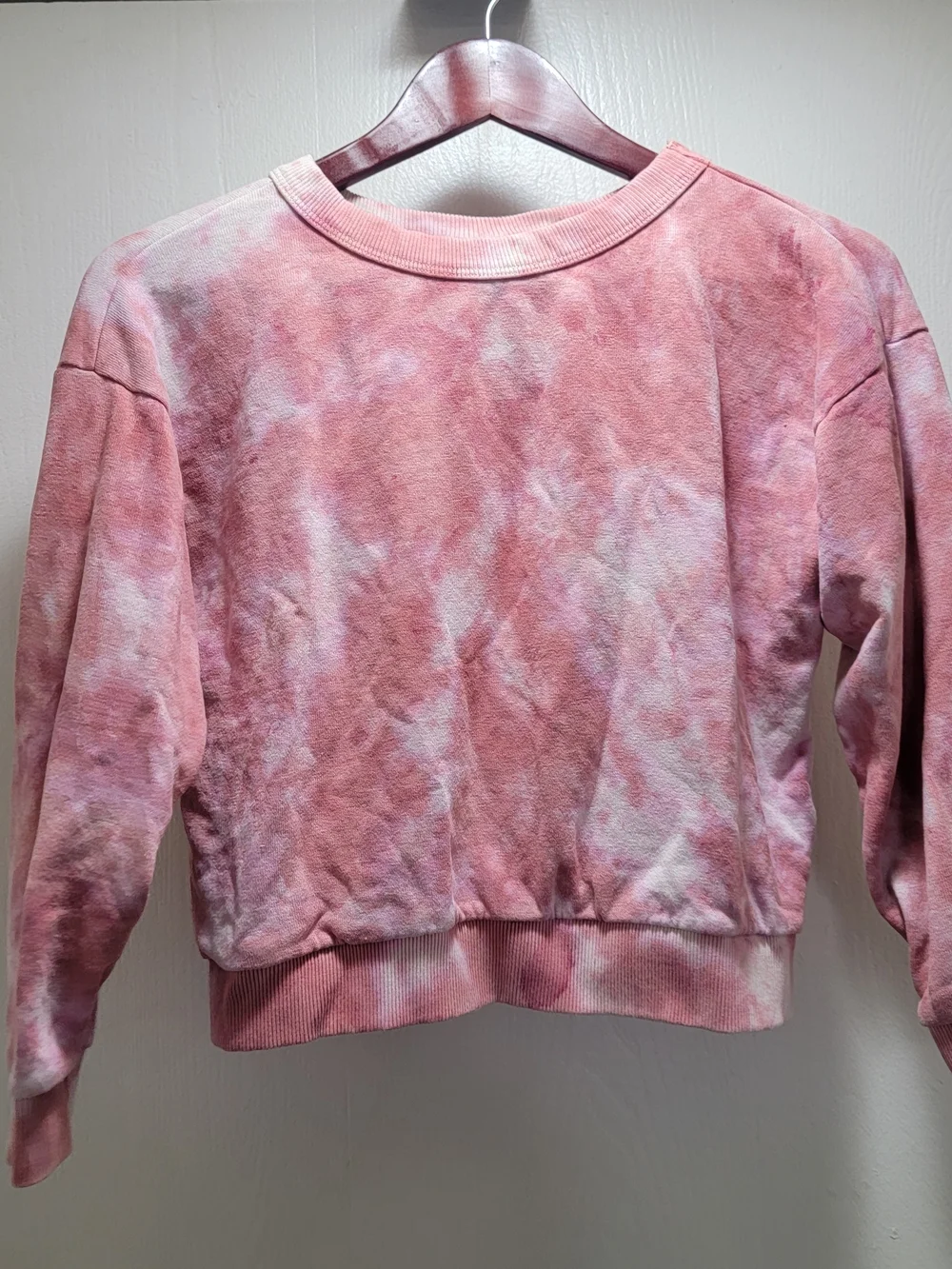 Jungmaven Pink Tie-Dye Hemp And Cotton Cropped Sweatshirt - Picture 1 of 3